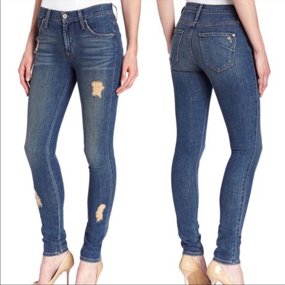 James Jeans James twiggy ripped blue denim size 30 distressed - Picture 1 of 9